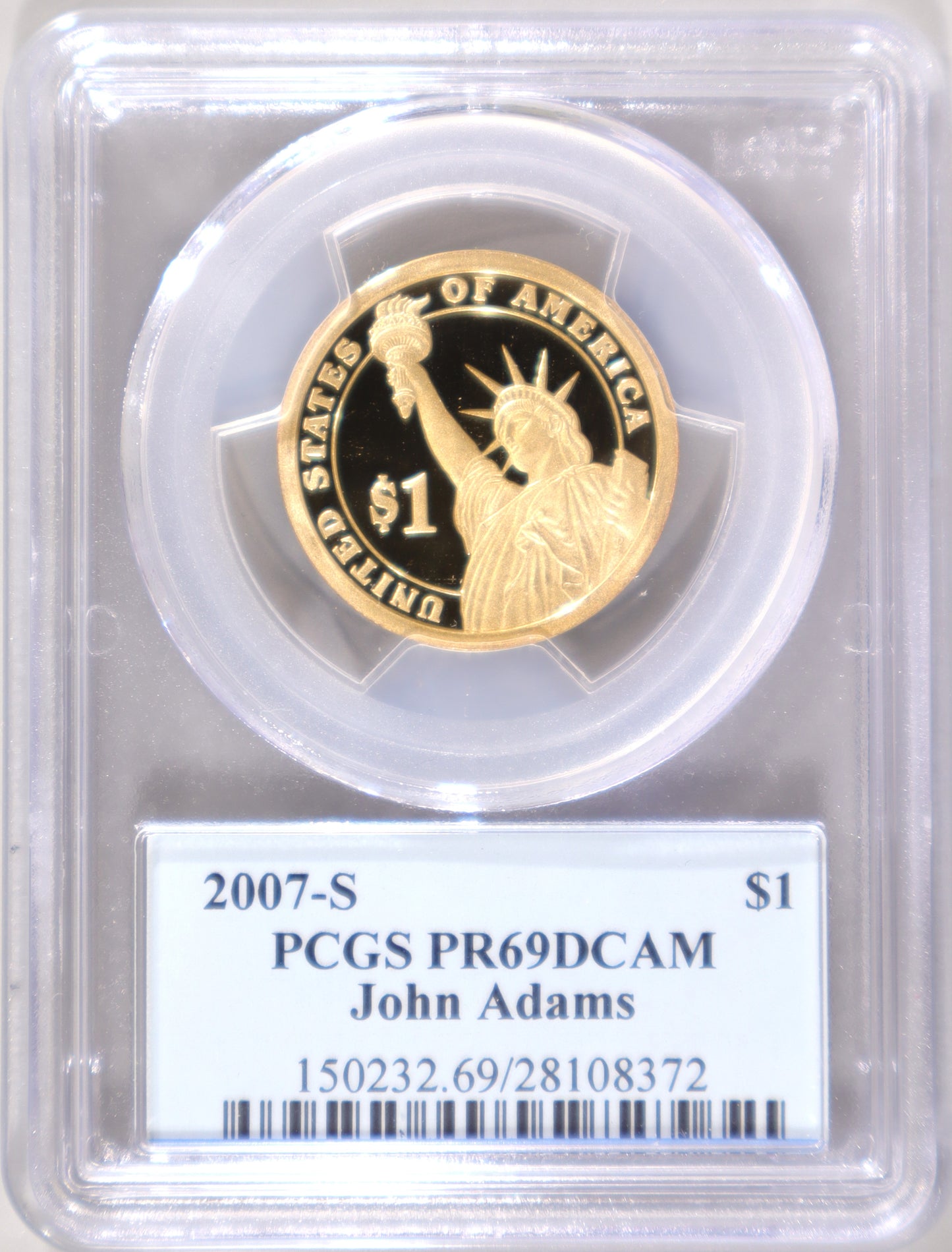 2007-S 1D PCGS PR69DCAM John Adams - 150232.69/28108372