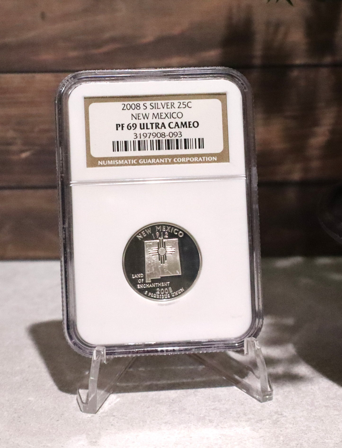2008-S Silver 25C NGC PF69 Ultra Cameo New Mexico - 3197908-093