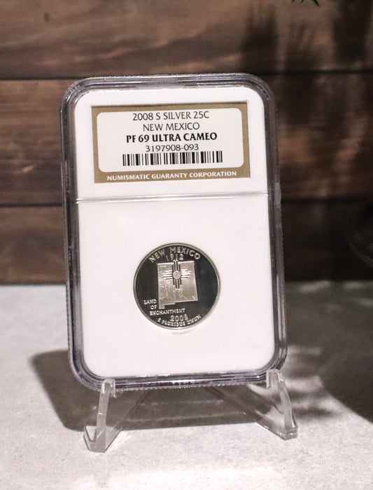 2008-S Silver 25C NGC PF69 Ultra Cameo New Mexico - 3197908-093