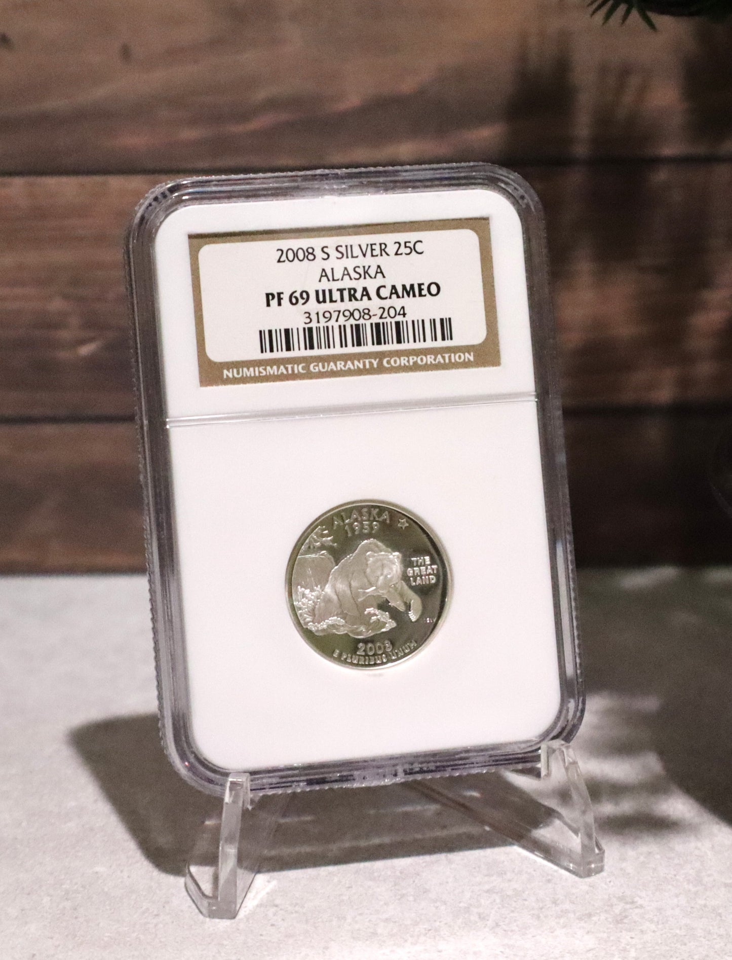2008-S Silver 25C NGC PF69 Ultra Cameo Alaska - 3197908-204