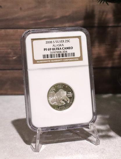 2008-S Silver 25C NGC PF69 Ultra Cameo Alaska - 3197908-204