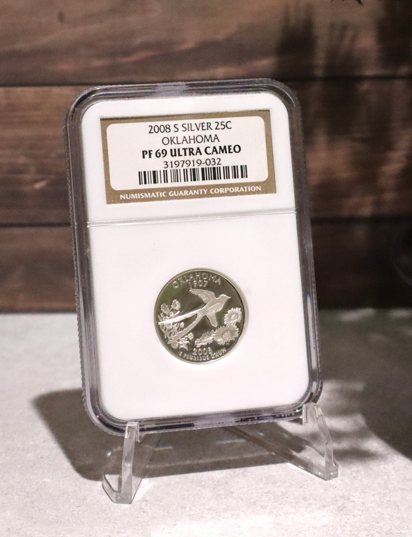 2008-S Silver 25C NGC PF69 Ultra Cameo Oklahoma - 3197919-032