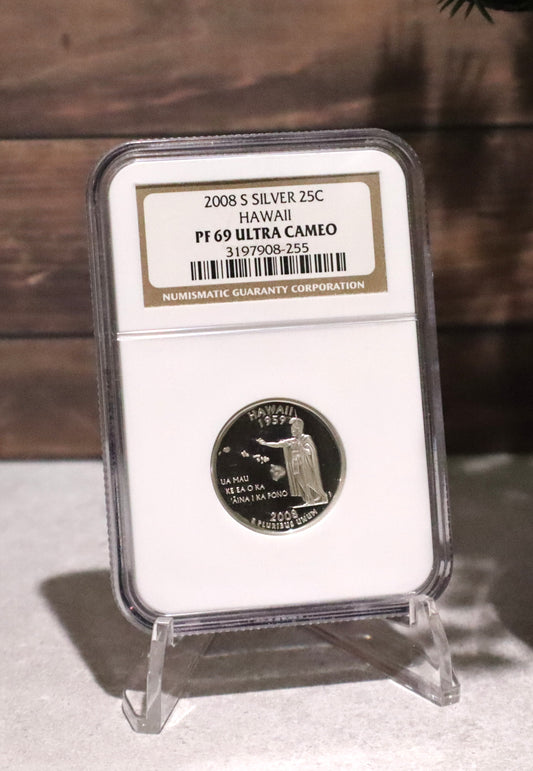 2008-S Silver 25C NGC PF69 Ultra Cameo Hawaii - 3197908-255