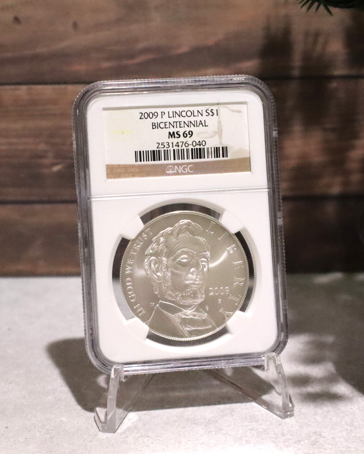 2009-P 1D NGC MS69 Lincoln Bicentennial Silver Dollar - 2531476-040