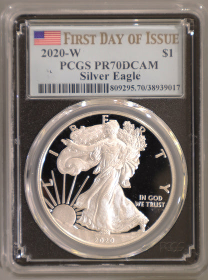 2020-W PCGS PR70DCAM Silver Eagle FDOI - 809295.70/38939017