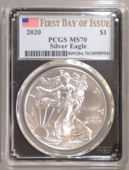 2020-W PCGS MS70 Silver Eagle FDOI - 809284.70/38989941