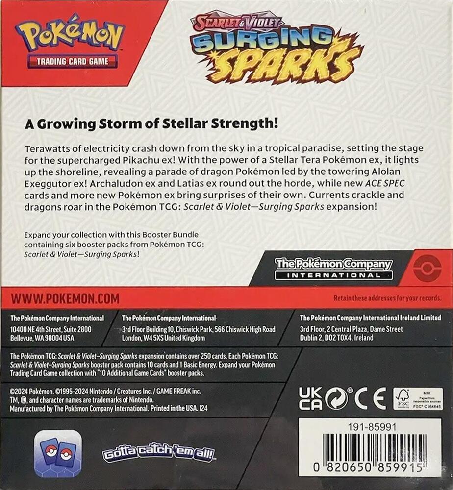 Pokemon TCG SV08 Surging Sparks Booster Bundle (Retail)